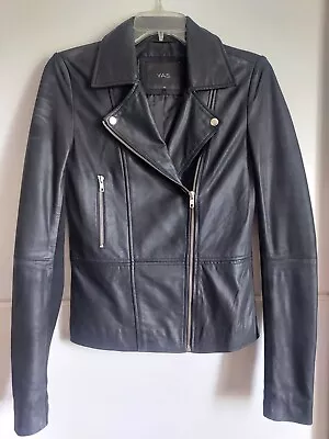 Buy YAS Sophie Black Tall Leather Biker Jacket Size XS • 25£