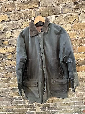 Buy DICKIES Mens Jacket Large Coat Wax Zipper Vintage Polyester Green England 90s • 38£