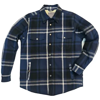 Buy New Mens Padded Sherpa Fleece Lined Shirt Jacket Canvas Twill Denim Work Thick  • 20.99£