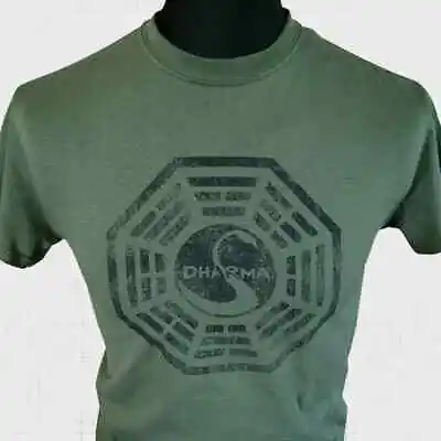 Buy Dharma Initiative T Shirt Retro TV Sci Fi Lost Classic Green • 13.99£