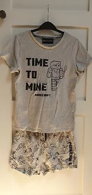 Buy MINECRAFT BOYS PYJAMAS SHORTS SET Grey 100% Cotton 11-12 Years 146-152cm • 6.90£
