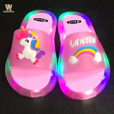 Buy Luminous Children's Slippers Unicorn Crystal Sparkling Lights Boys And Girls • 14.53£