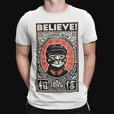 Buy Chairman Meow T-Shirt  Communism Propaganda Socialist Communist Believe Cat Tee • 6.99£