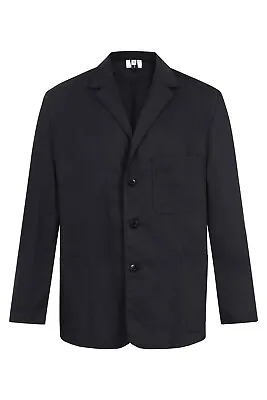 Buy Mens Yarmo Navy Jacket, Button Front Monty Don Style Coat, Made In England • 54.99£