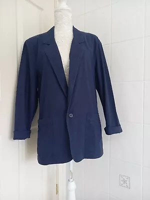 Buy Ladies Navy Blue Cotton Lightweight Jacket From Central Park Size M (14) • 6£