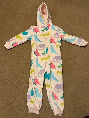Buy M&S Dinosaur Fluffy One Piece One Suit All In One Pyjama Sleepover Aged 6 • 4£