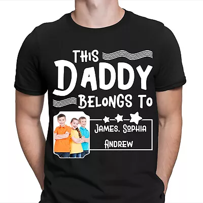 Buy This Daddy Belongs To Personalised Fathers Day T Shirt Birthday Gift Tee Top #FD • 9.99£