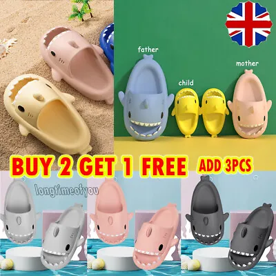 Buy Parent-Child Non-Slip Sharks Slippers Shower Sliders Sandals Thick Sole  • 7.43£