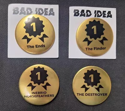 Buy BAD IDEA Buttons/Pins Lot Of 4 FIRST CUSTOMER PINS! RARE COMICS MERCH • 131.48£