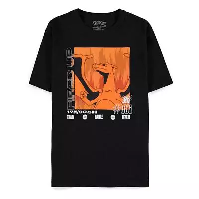 Buy Pokemon - Charizard 'Fired Up' Short Sleeve Black T-Shirt (size XL) OFFICIAL • 17.99£