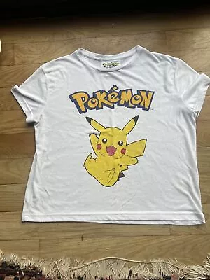 Buy Pokémon Pikachu Women’s T-shirt Crop Cute Size 10 • 10£