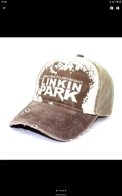 Buy Linkin Park Baseball Cap. Distressed Brown With  Logo In  Colour. • 12.94£