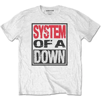 Buy System Of A Down Triple Stack Box White T-Shirt  OFFICIAL • 14.99£