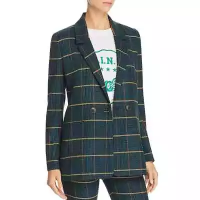 Buy Anine Bing Madeleine Plaid Blazer Green Oversized Jacket Collared Sz S • 165.77£