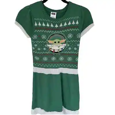 Buy Star Wars Girls Baby Yoda Ugly Christmas Knit Sweater Dress Size Large 10/12 • 8.84£
