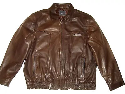 Buy Jofama Dark Chocolate Quality Thin Soft Real Leather Bomber Jacket 54 Eu • 14.70£