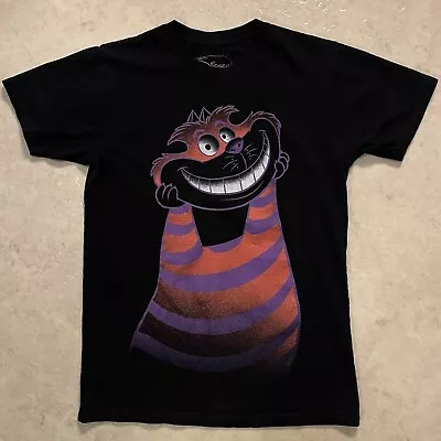 Buy Disney Alice In Wonderland Cheshire Cat Womens Tee Graphic T-Shirt Black ✅ Sz S • 18.75£