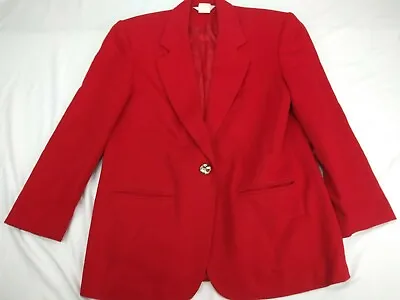 Buy Vintage 1980s SELLECCA Blazer Jacket Red Women's  Wool • 19.27£