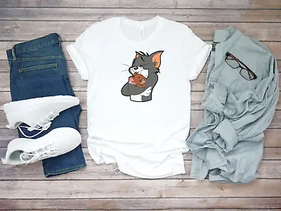 Buy Tom And Jerry Funny Cartoon Characters Short Sleeve White Men's T Shirt C006 • 9.92£