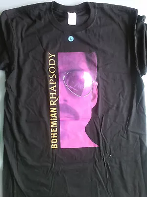 Buy Official Bohemian Rhapsody T Shirt Queen Freddie Movie Logo New  Black LARGE  • 13.50£