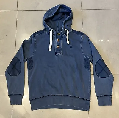 Buy Fat Face Blue Cotton Hoodie Pullover Buttons Patches Men’s Size S • 20£