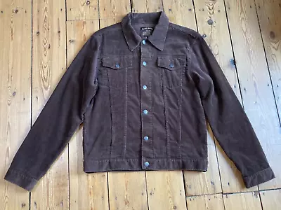 Buy RUN & FLY Chocolate Brown Cord 4-pocket Trucker Jacket Size L 42 In • 14.95£