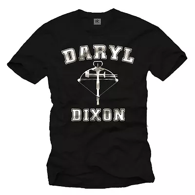 Buy Walking Men T-shirt With Daryl Dixon Hunter - Short Sleeve Dead Zombie Fan Tee • 17.04£