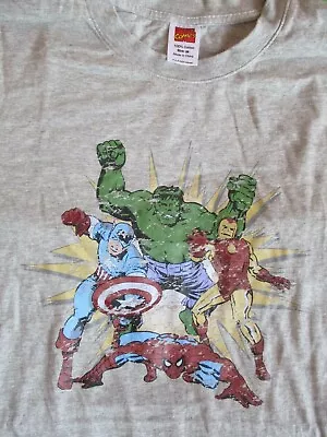 Buy Grey Incredible Hulk Spiderman Superhero MENS T SHIRT SIZE Medium Novelty Marvel • 11.99£