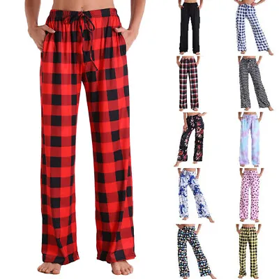 Buy Womens/Ladies Printed Lounge Pants Pyjama Bottoms Pyjamas Elastic Waist Trousers • 14.19£
