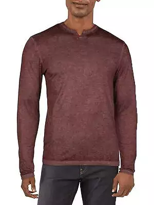 Buy INC Men's Slub Split Neck T-Shirt Red Size X-Small • 31.97£