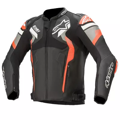 Buy Alpinestars Atem V4 Leather Jacket - Black / Grey / Fluo Red • 360£