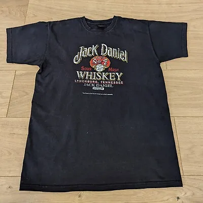 Buy Jack Daniel Old No7 Sour Mash Official Merch Black Mens Large T-shirt Distressed • 12£