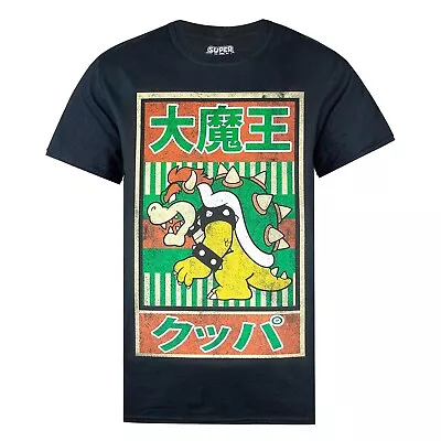 Buy Super Mario Mens Vintage Bowser Japanese Poster T-Shirt NS5241 • 14.79£