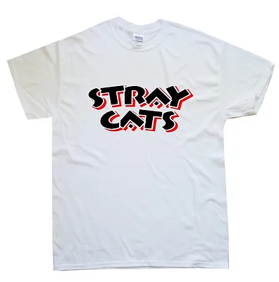 Buy STRAY CATS T-SHIRT Sizes S M L XL XXL Colours Black, White  • 15.59£