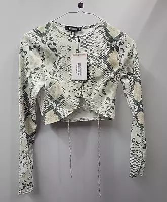 Buy Misguided Womens Long Sleeved Top T Shirt Size Uk 6 Snake Print Pullover • 14£