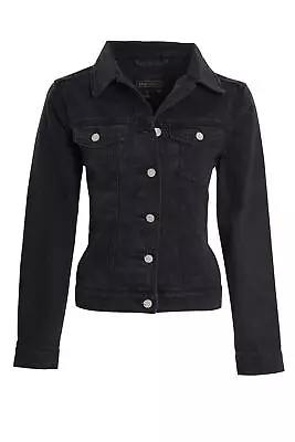 Buy NEW DENIM JACKET Womens Jean Waist Jackets LADIES Stonewash Blue 8 10 12 14 16 • 19.99£