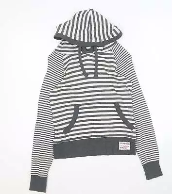 Buy New Look Womens Multicoloured Striped Cotton Pullover Hoodie Size 8 Pullover • 7.25£