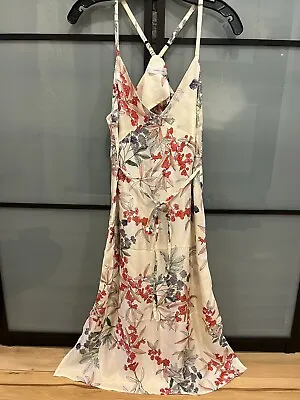 Buy New Anine Bing Aubrey Silk Slip Dress Floral V-Neck Pullover Sleeveless Sz S • 96.50£