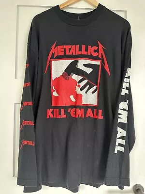 Buy Vintage Metallica Kill Em All Seek N Destroy Mega  Rare Long Sleeve Shirt XL • 149£