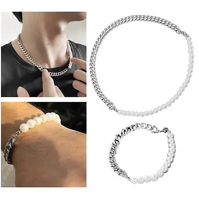 Buy Necklace/Pearl Bracelet For Men Jewelry Gift Easy To Match Silver Street-Wear • 6.44£
