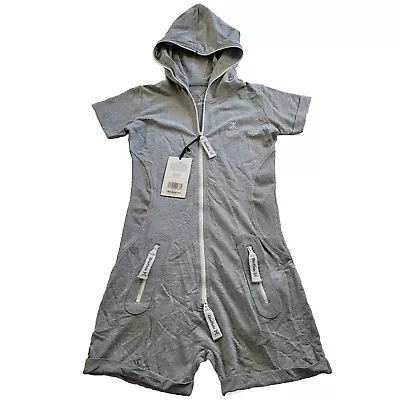 Buy One Piece Fitted Short Jumpsuit Womens Medium Gray Retail $149 • 47.22£