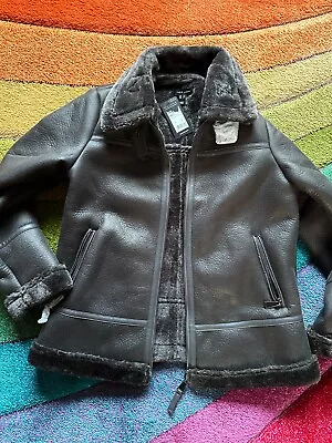 Buy NEW! Ladies NEW LOOK Faux Leather Aviator Jacket Size 12 BNWT £64.99 • 36.50£