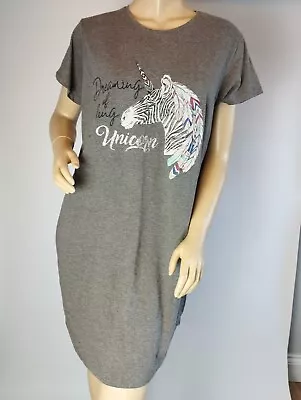 Buy Womens Pjs Pyjamas Unicorn  Cotton Nightshirt Size 12-14 New • 10.90£