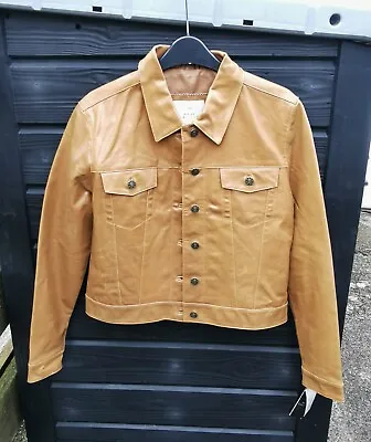 Buy MODERN CLASSICS Camel Real Leather Button Front Short Jacket UK 10 BNWT  • 30£