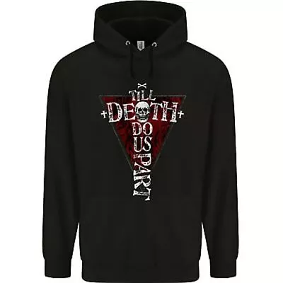 Buy Death Do Us Part Gothic Skull Biker Cross Mens 80% Cotton Hoodie • 24.99£