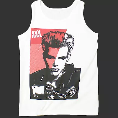 Buy Billy Idol Pop Punk Rock T-SHIRT Vest Top Unisex White S-2XL • 13.99£