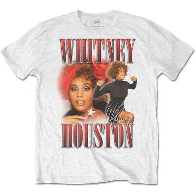 Buy White Whitney Houston 90s Homage Official Tee T-Shirt Mens • 15.99£