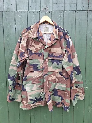 Buy Us Army Woodland Bdu Shirt - Large Long Ripstop #2 • 14.99£