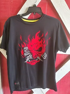 Buy Black And Red Samurai Cyberpunk T-shirt Size Small  • 18£