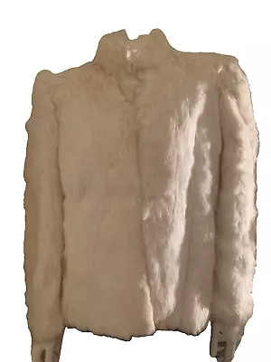 Buy NEW Unbranded Women Real Rabbit Fur Pockets Sides Color White Size L • 96.51£